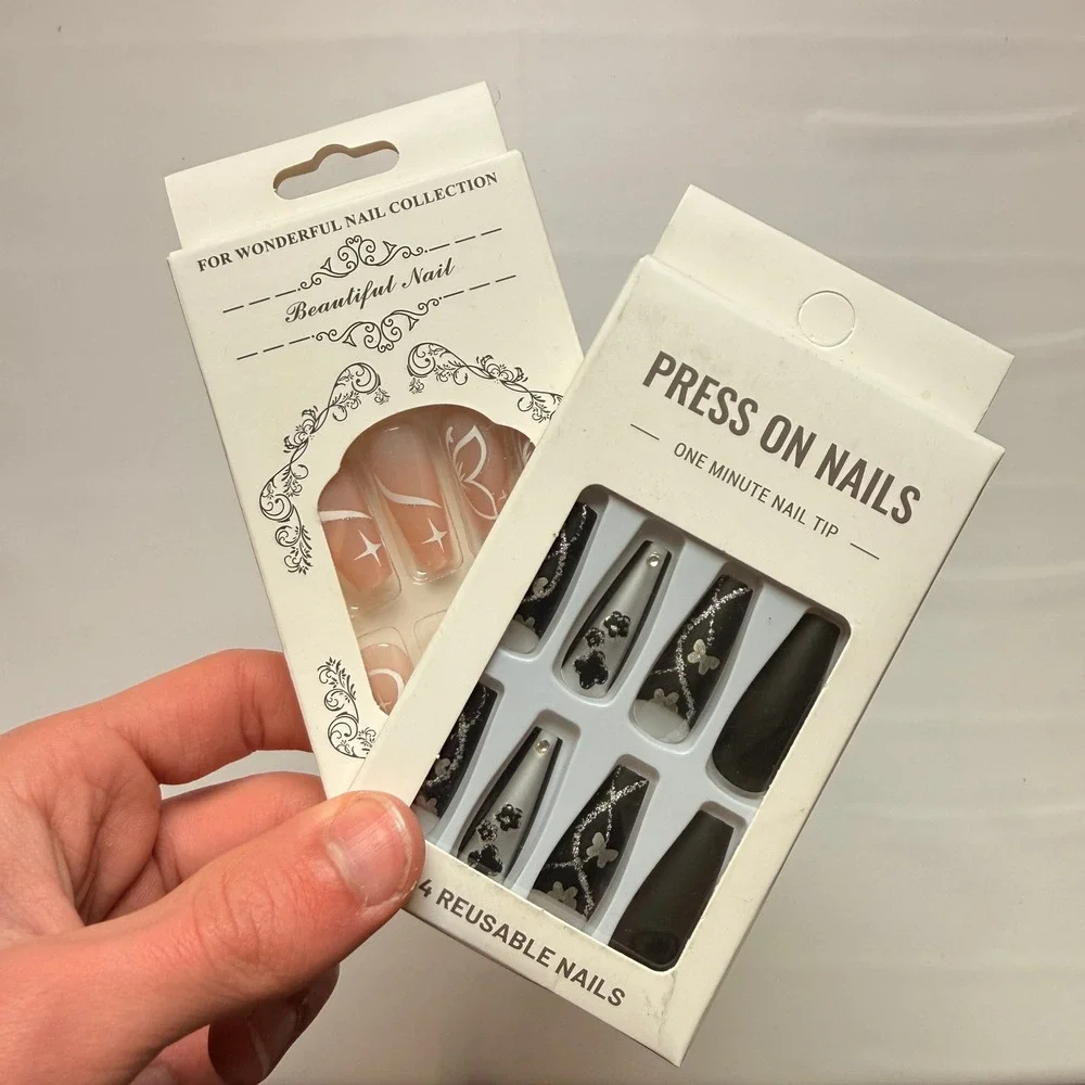 Lot of 10 Pack of 24 New False Press‎ On Nails Assorted Designs and Colors №N41